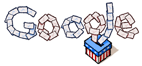 Google's Doodle also lets you find out where you can vote - click here to see for yourself!